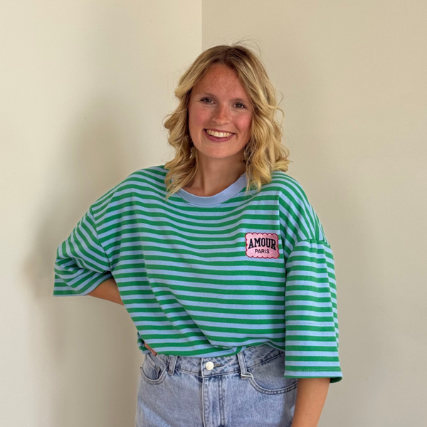 Liselotte t-shirt blue-green - Amour patch