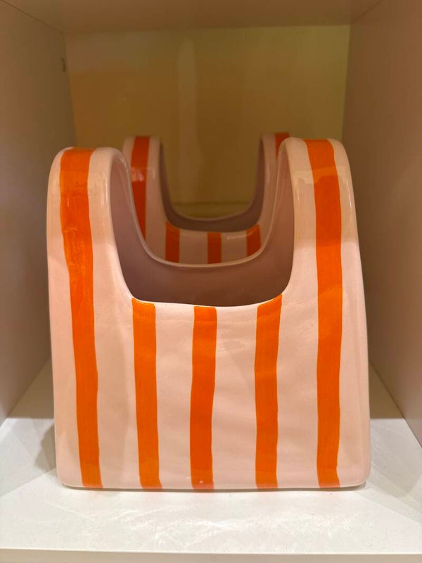 Pink bag flowerpot