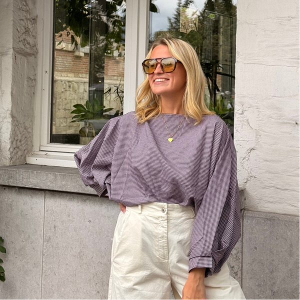 Caro blouse vichy bordeaux
