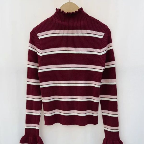 Rae Longsleeve stripes burgundy