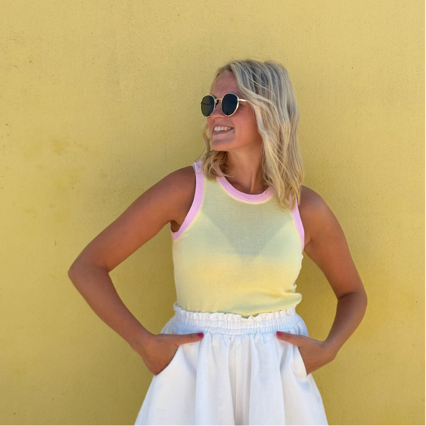 Kiki top yellow - pink