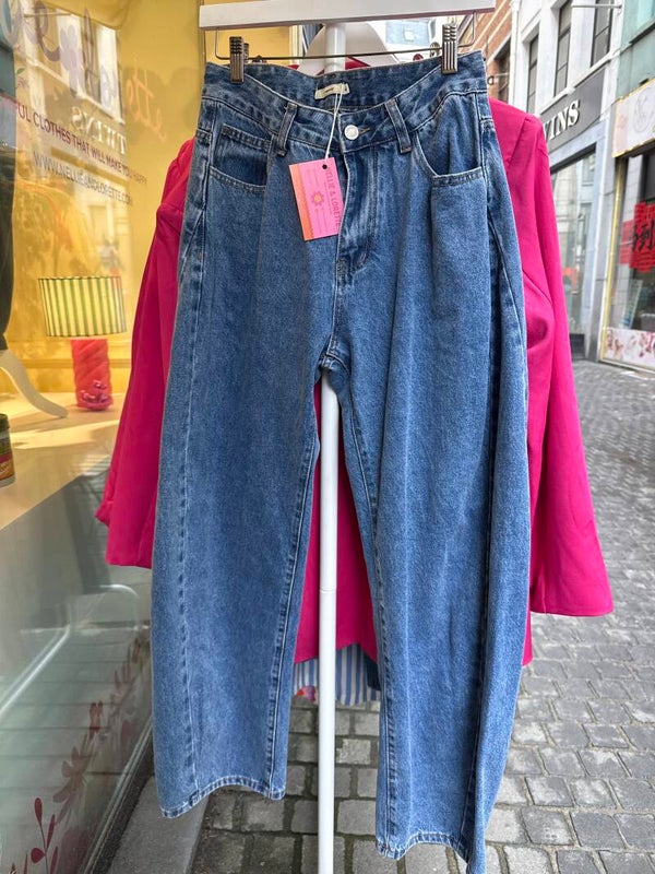 bella darkblue barrel jeans