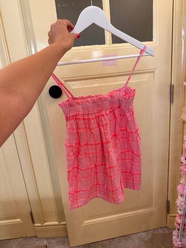 Melanie top vichy pink