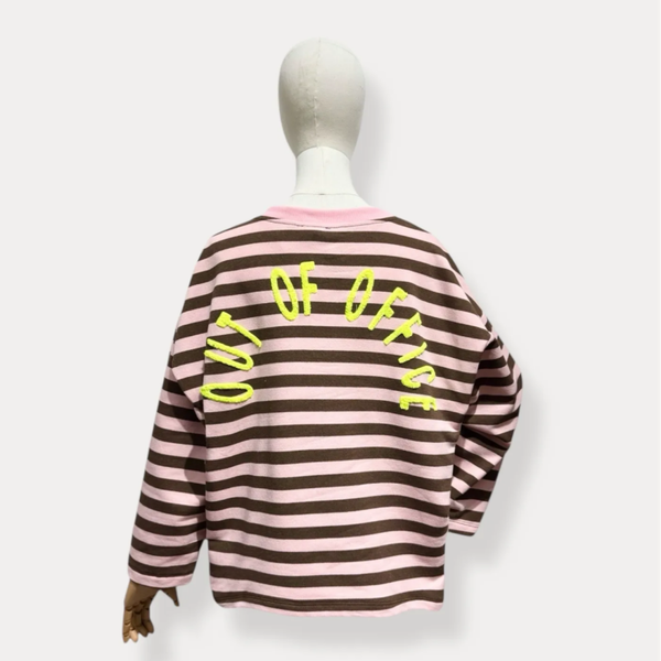 Charlie longsleeve ‘Out Of Office' pink brown