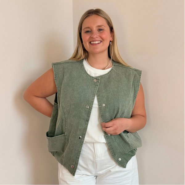 Nikki jeans vest khaki