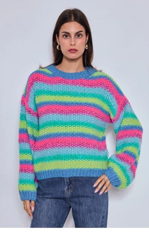 Fay sweater pink green