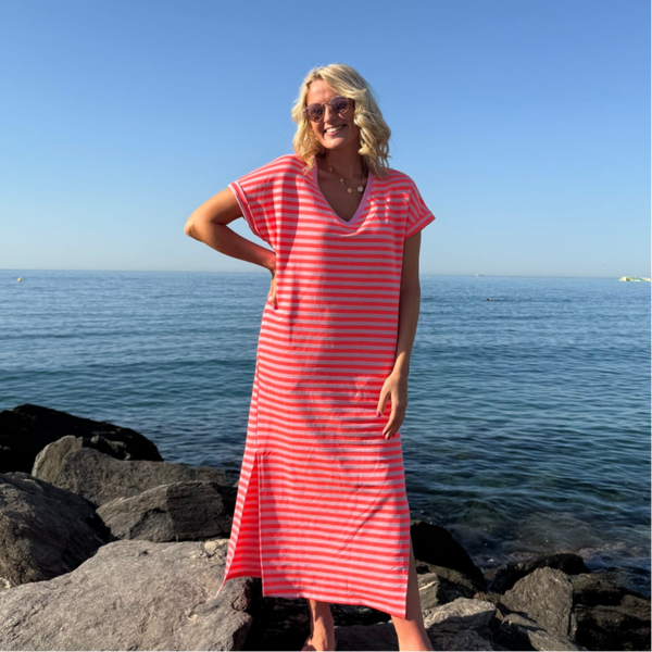 Madelon dress pink stripes