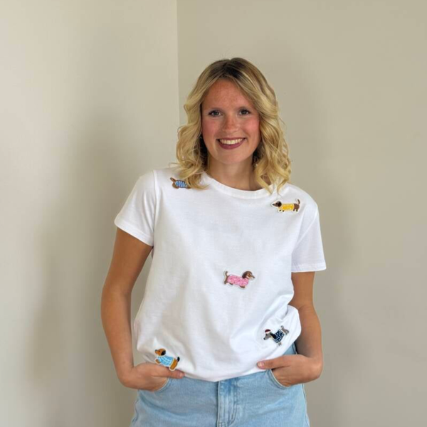 Jules t-shirt teckel white