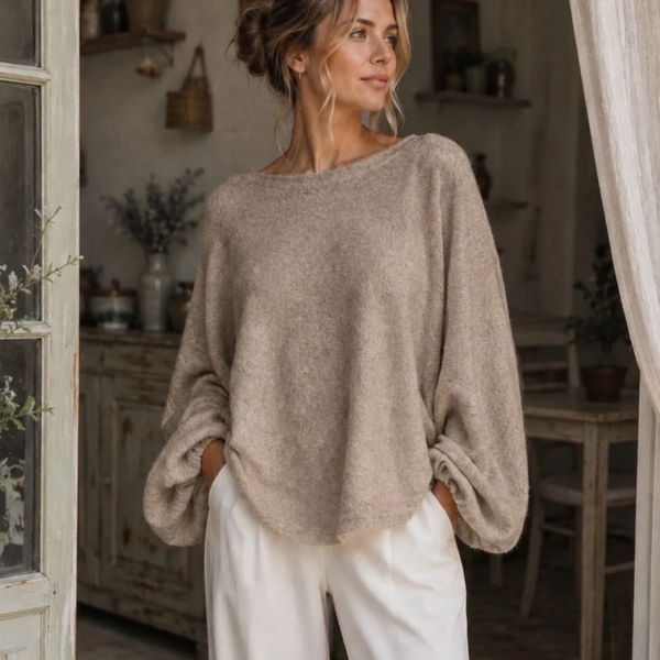 Tess balloon sweater beige