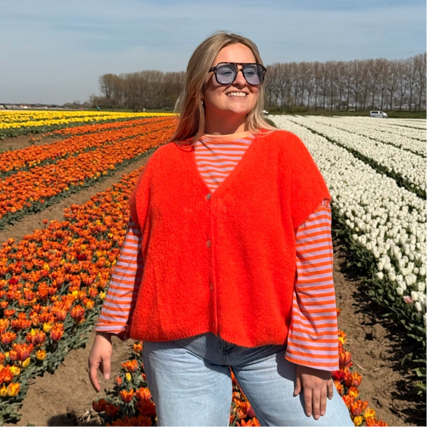 Loraine loose knit orange