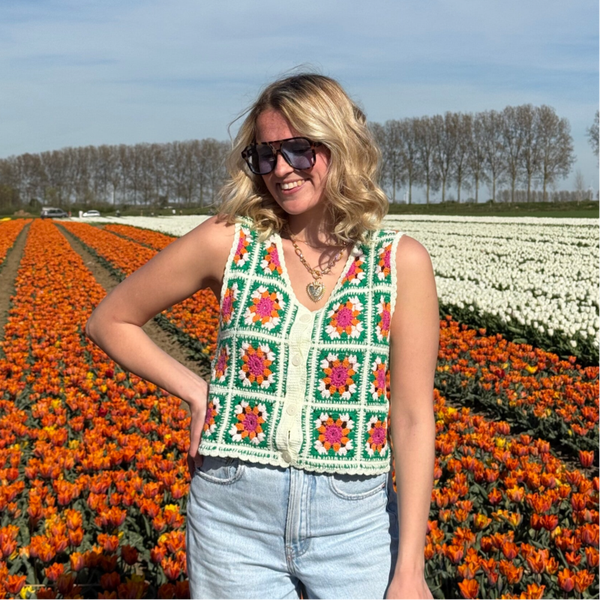 Mara crochet top green