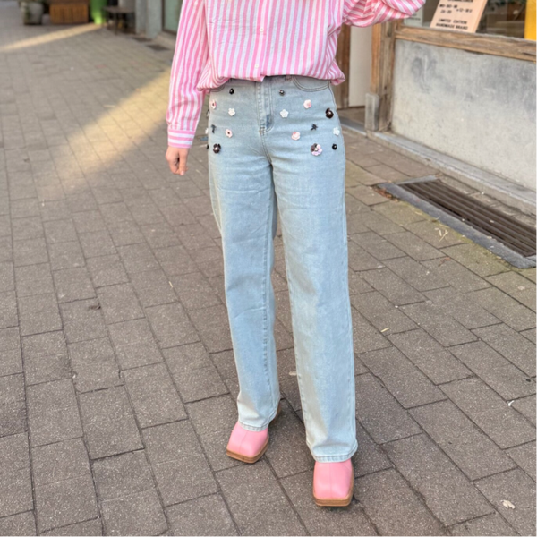 Charlotte jeans purple blooms