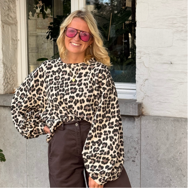 Lia sweater leopard beige