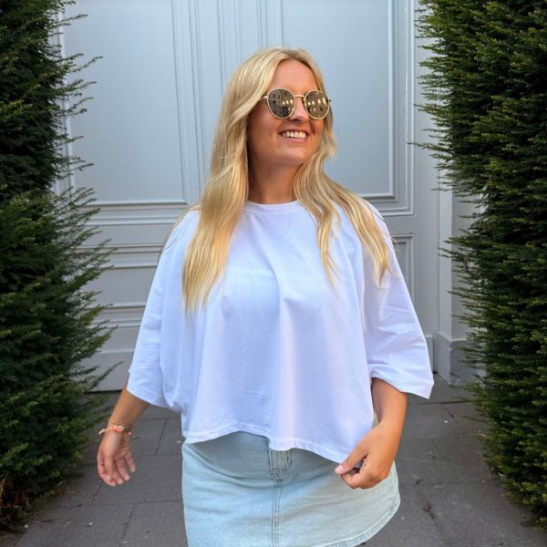 Loes t-shirt white wide sleeves