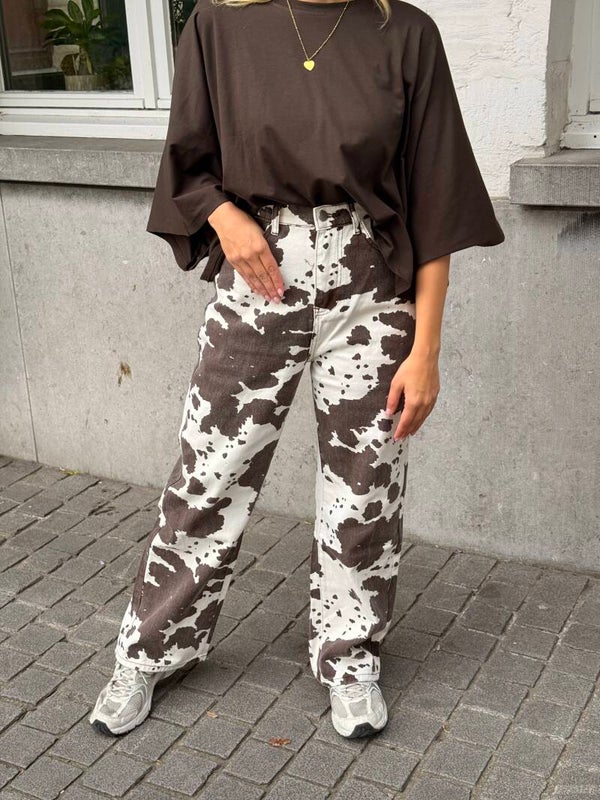 Bella cow print jeans