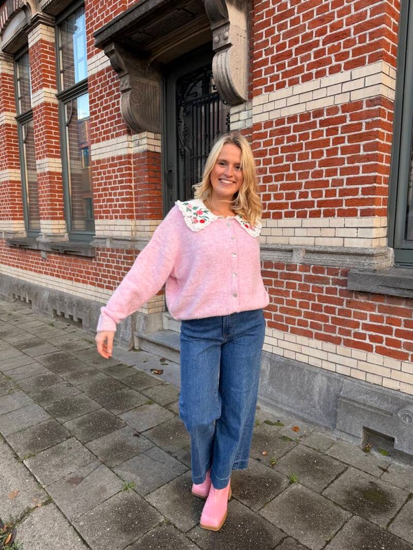 Feline sweater wol pink