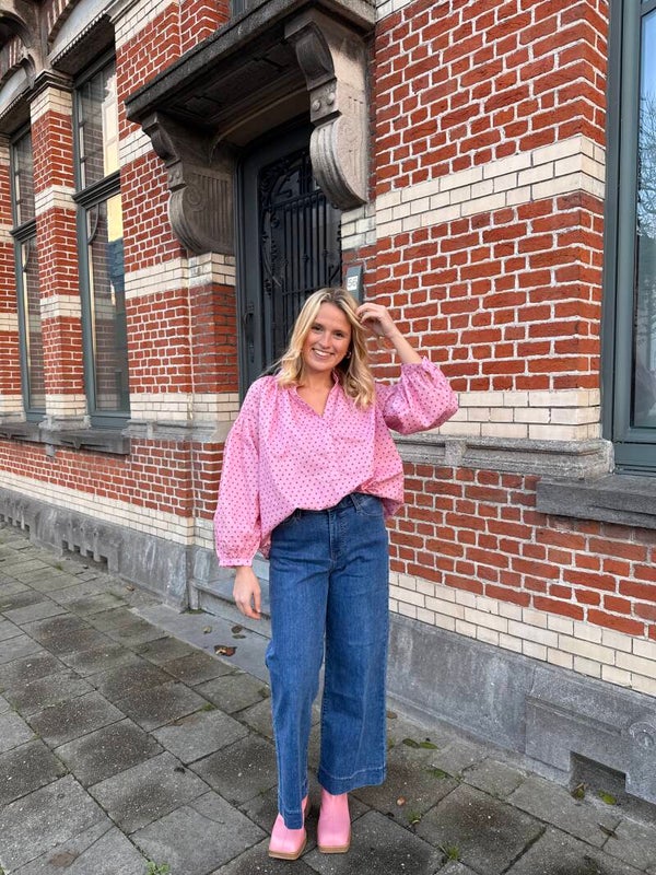 Noor blouse dots pink