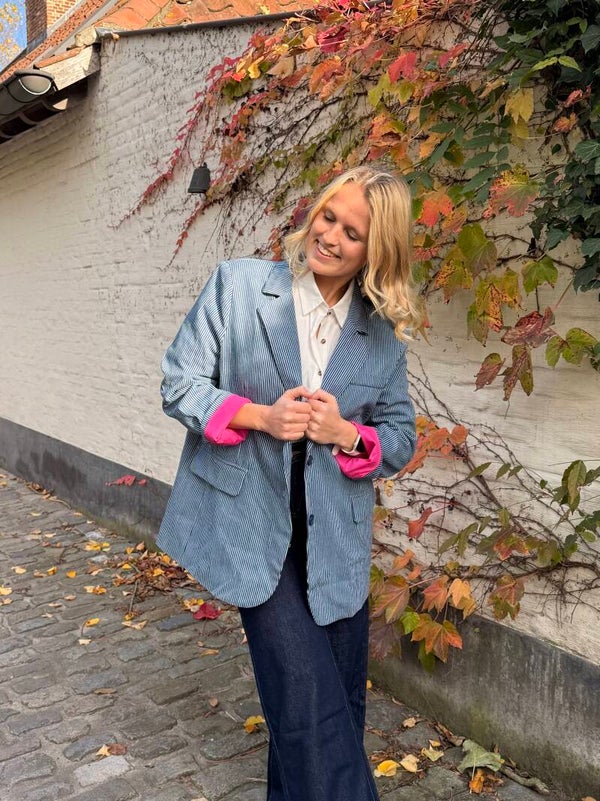 Livia blazer blue stripes pink