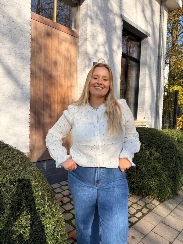 Fleur blouse white dots colorful