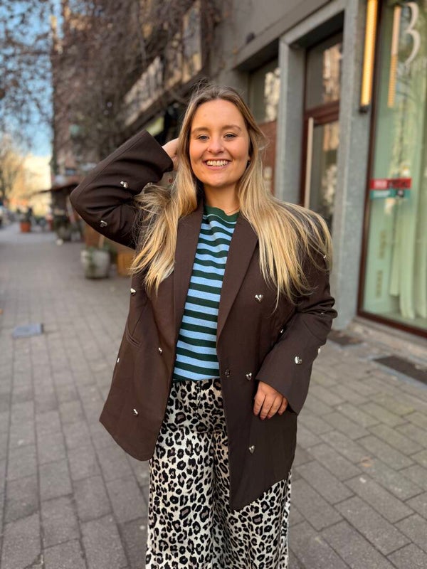 Liz blazer hearts brown