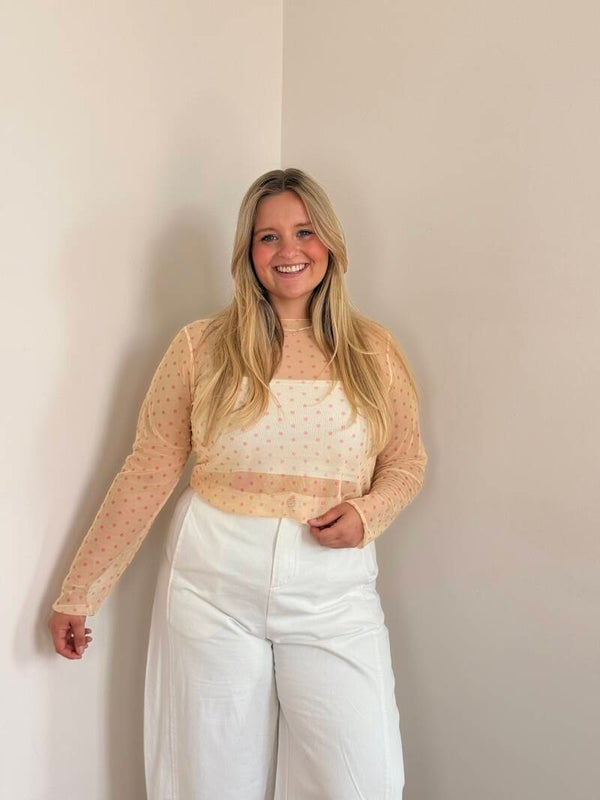 Lise longsleeve yellow pink dots