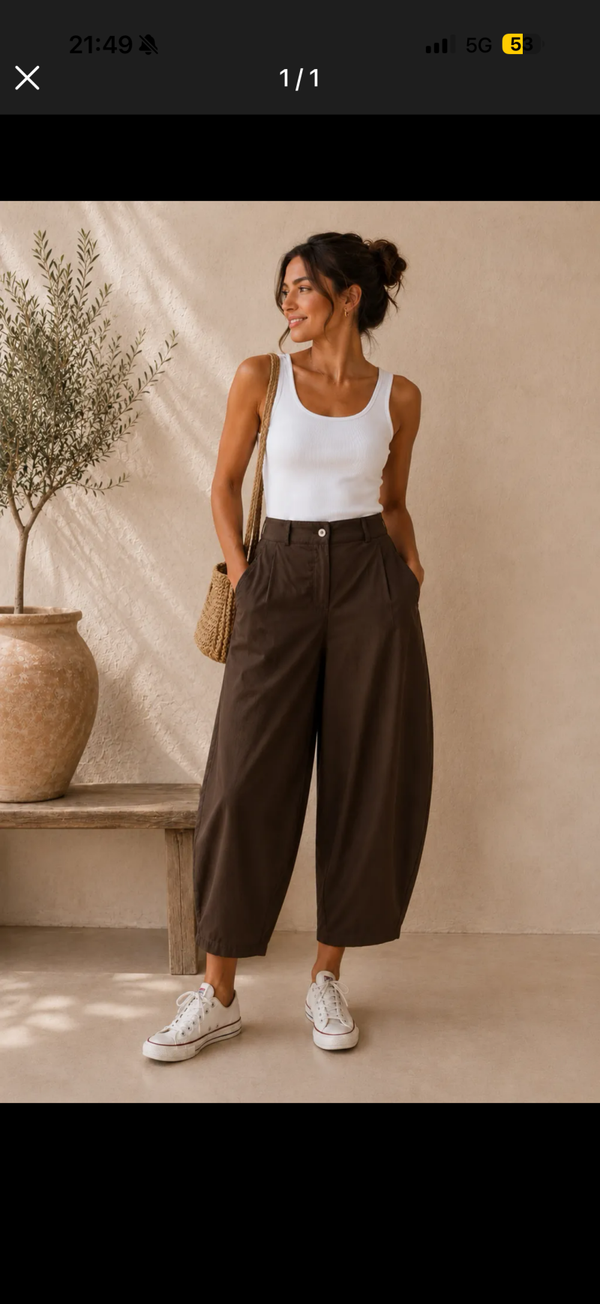 Quinn barrel pants brown