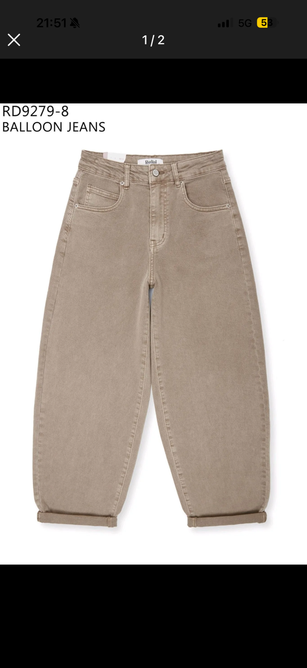 Brenda barrel jeans beige