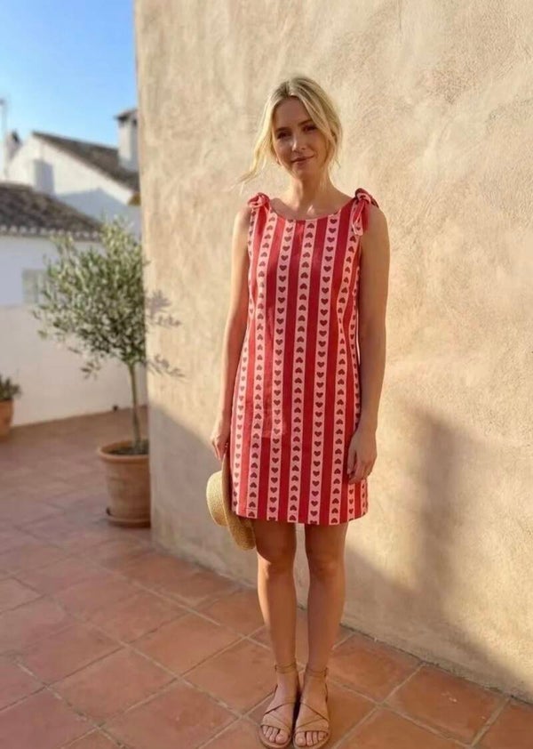Rosalie dress red hearts