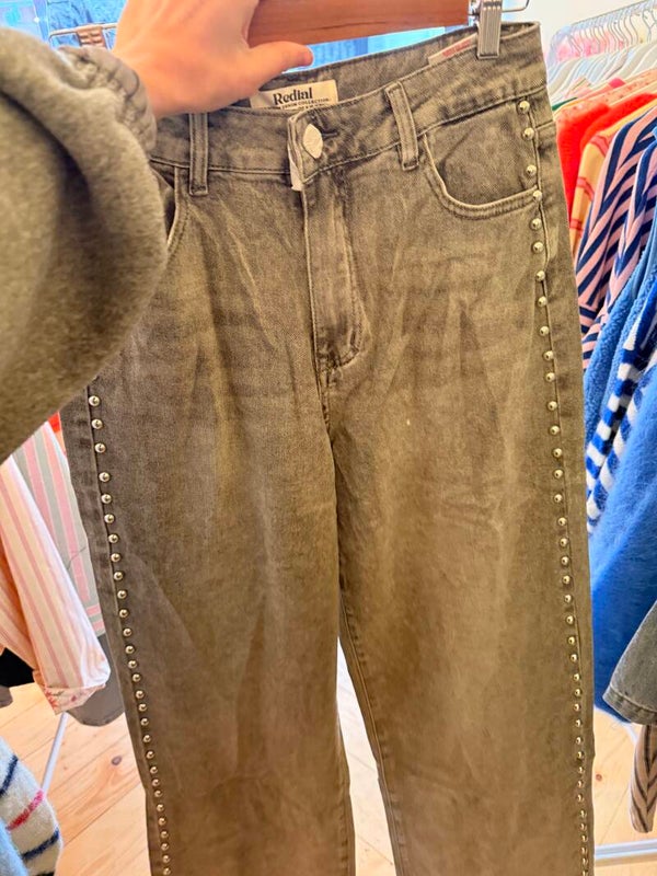 Anna jeans grey studs