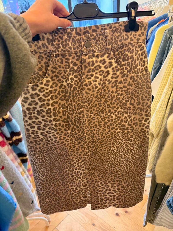 Rumi jeans skirt leopard