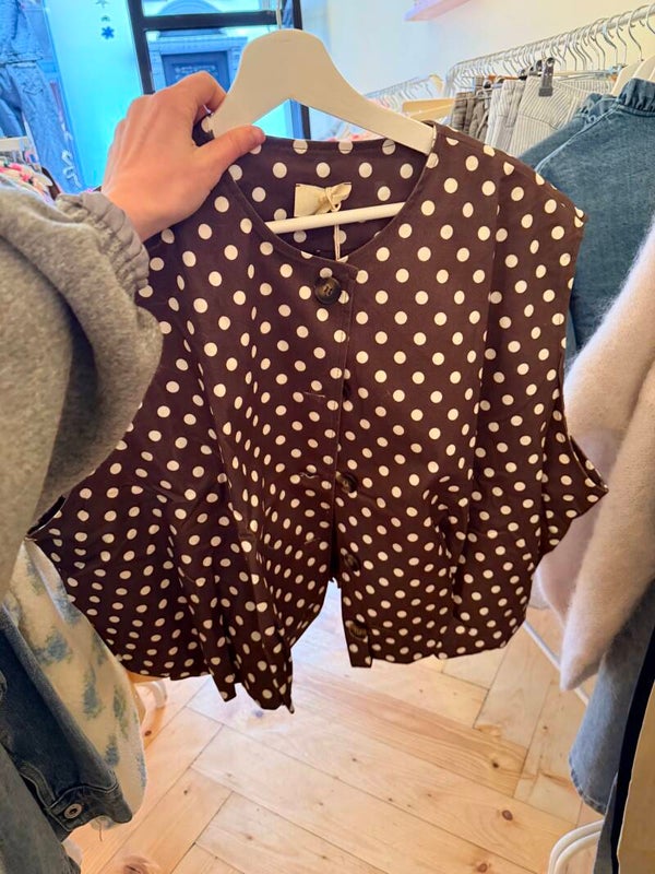 Dorien dots debardeur oversized brown - white