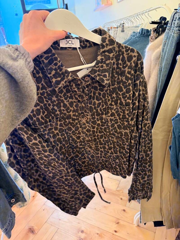 Zoë jeans jacket leopard