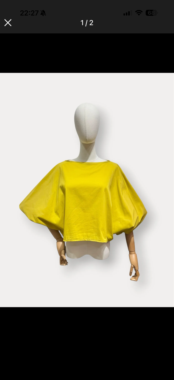 Aagje blouse yellow sleeves