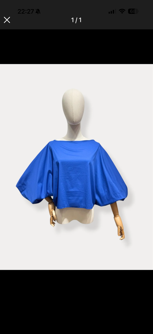 Aagje blouse cobalt blue sleeves