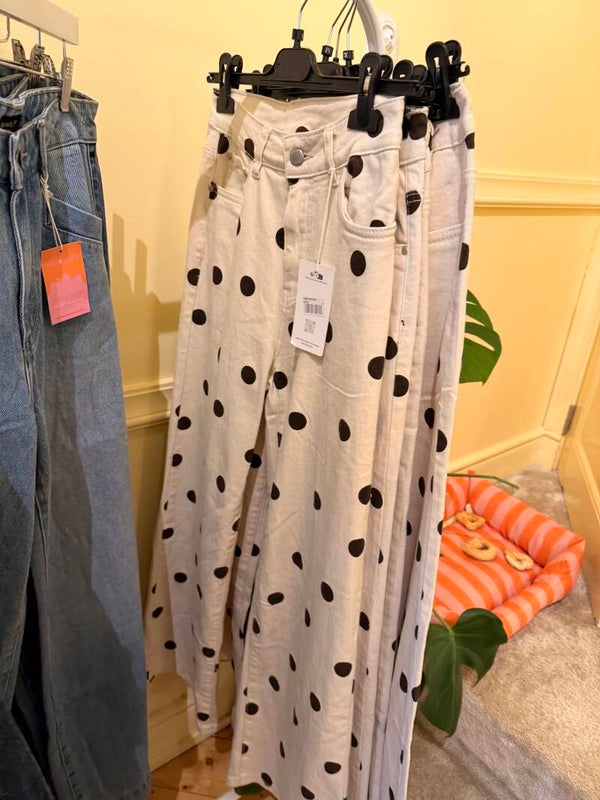 Dollie dots pants beige black