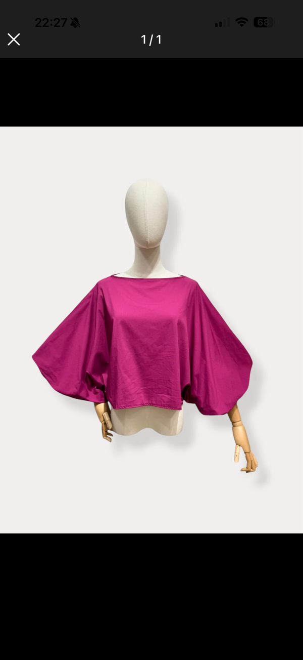 Aagje blouse violet puff sleeves