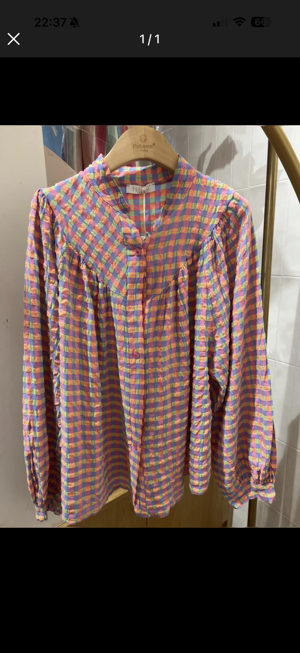 Merel blouse vichy purple