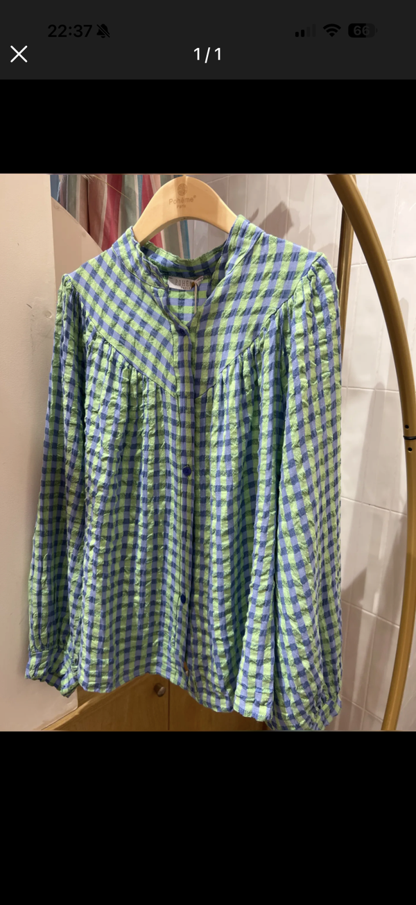Merel blouse vichy green