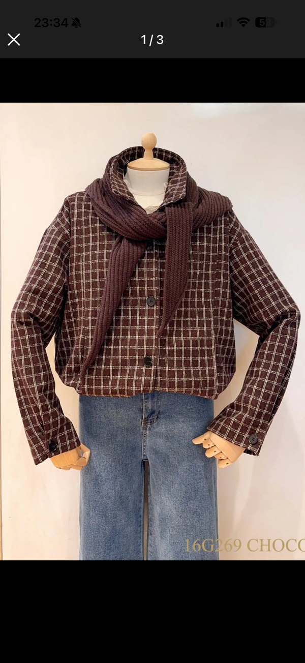 Emmeline jacket vichy brown