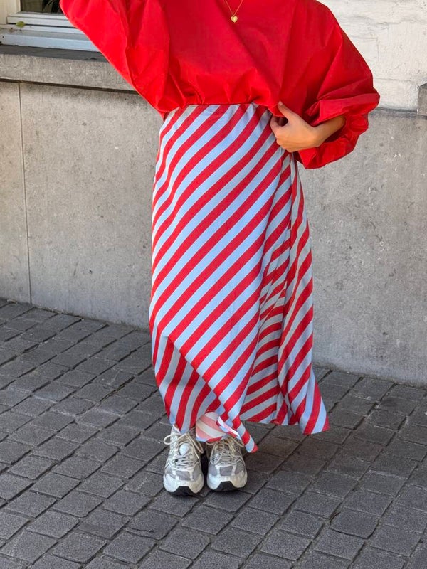 Lucille long skirt terracotta blue