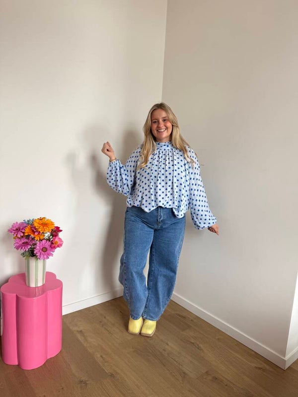 Milla blouse blue dots