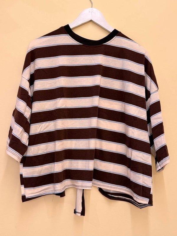 T-shirt Luca brown white