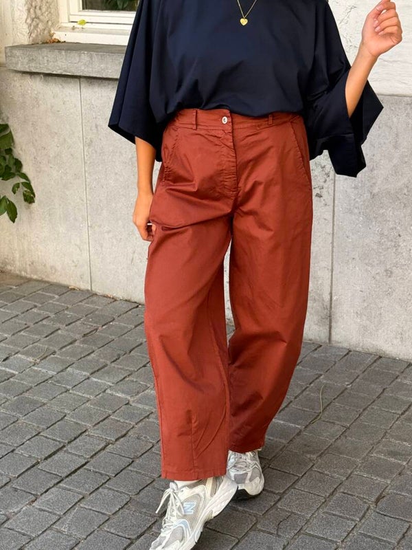 Quinn barrel pants terraccota