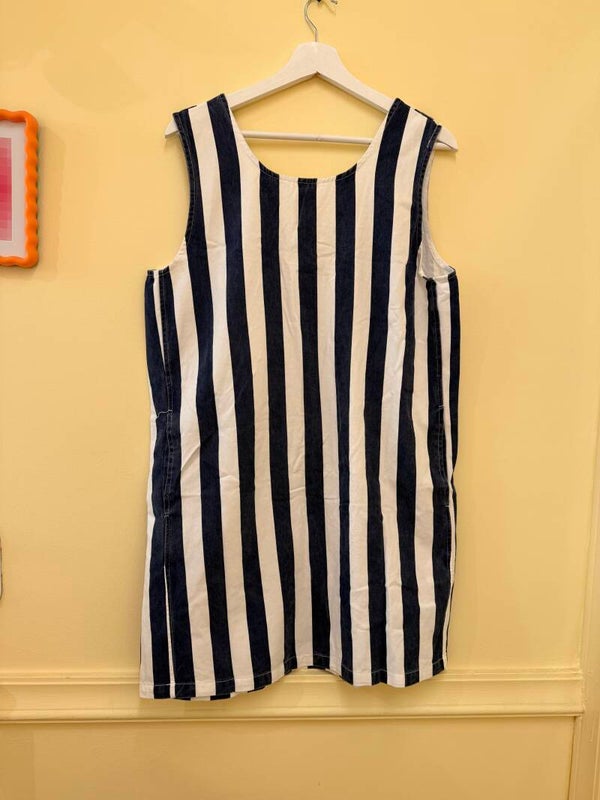 Nisrine summer dress stripes blue white