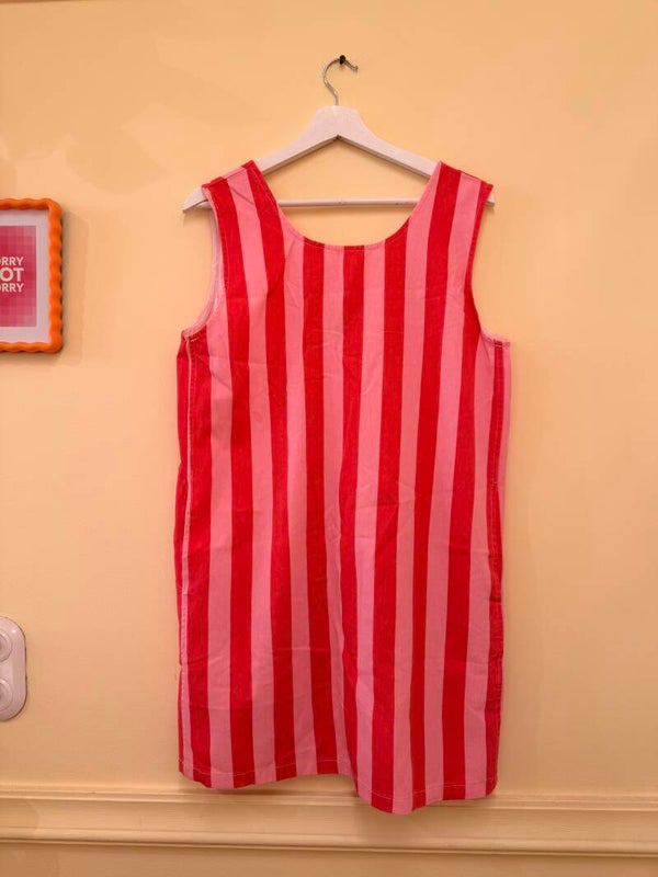 Nisrine summer dress stripes pink - darkpink