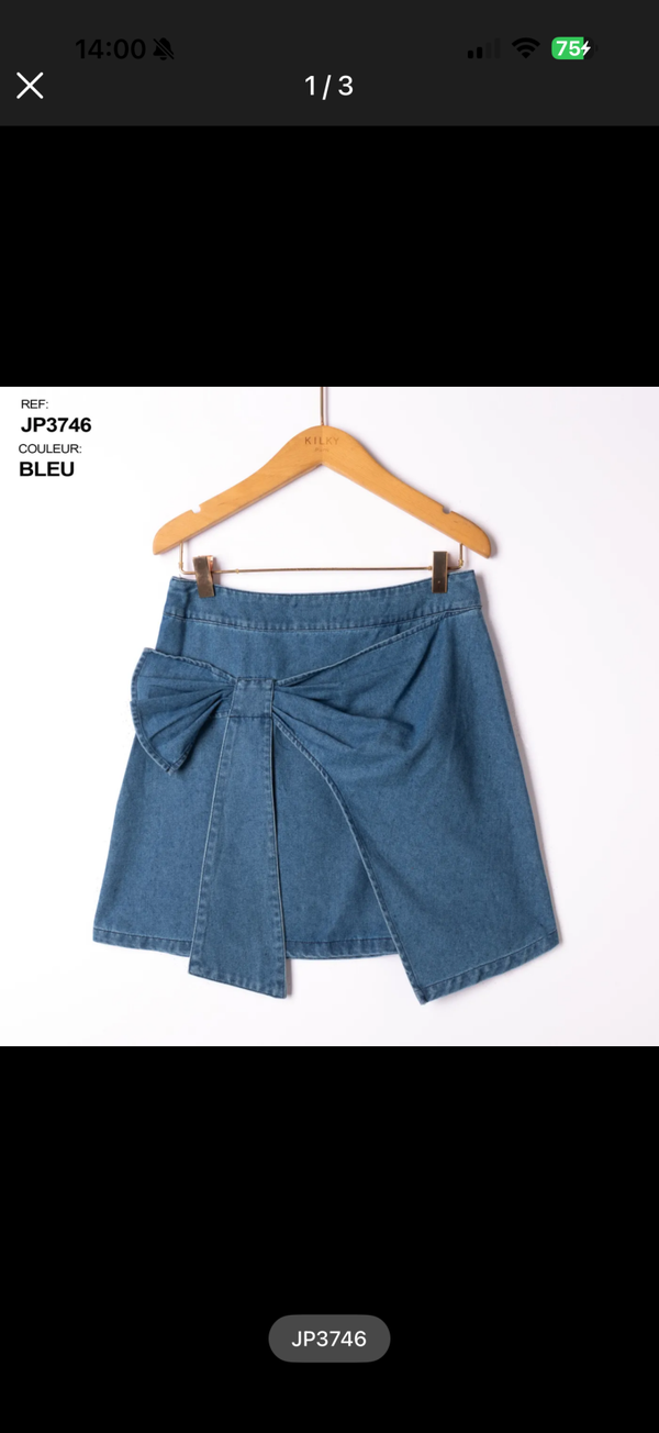 Lisa jeans skirt with bow