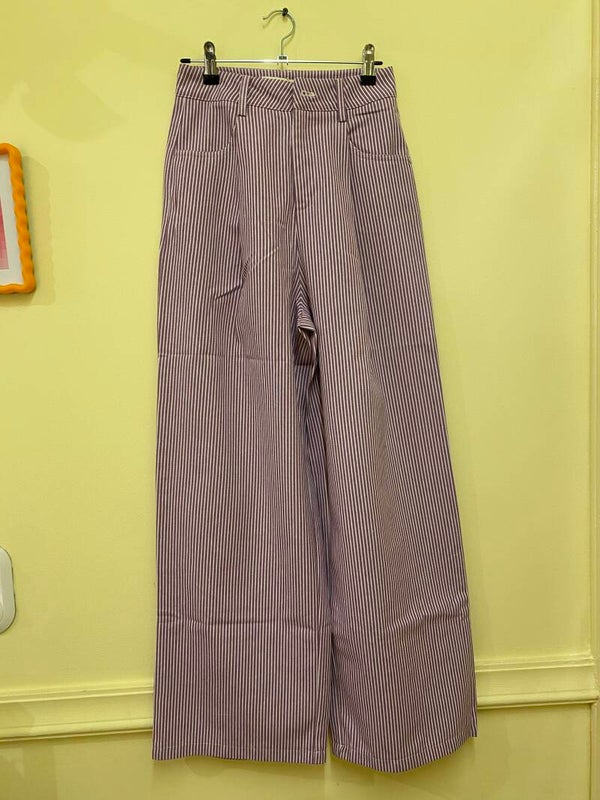 Lily striped pants violet-white
