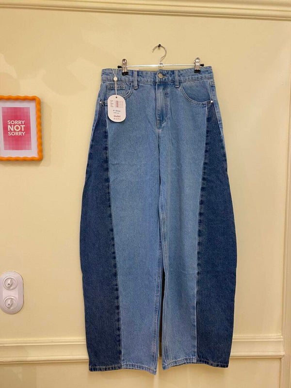 Janne barrel jeans tweekleurig