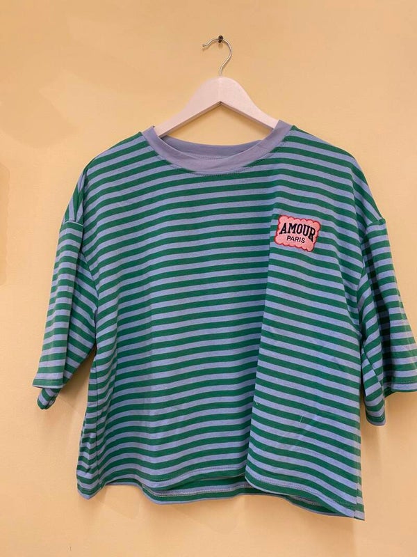 Liselotte t-shirt blue-green - Amour patch