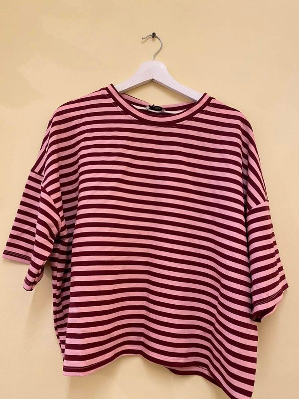 Rilke t-shirt burgundy -pink